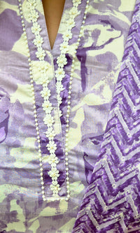 Lavender Jaipur Cotton Kurta Set with Printed Dupatta