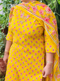 Sunshine Yellow Floral Kurta Set