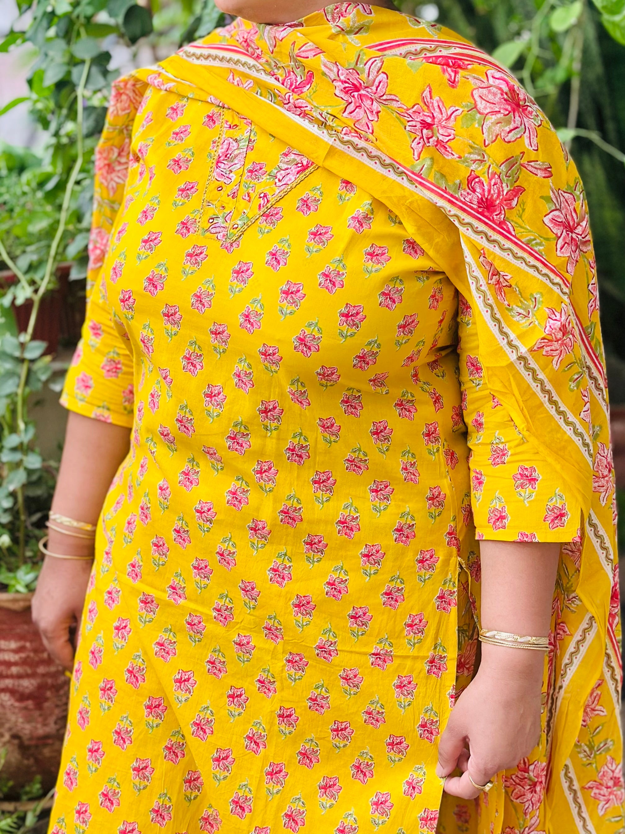 Sunshine Yellow Floral Kurta Set