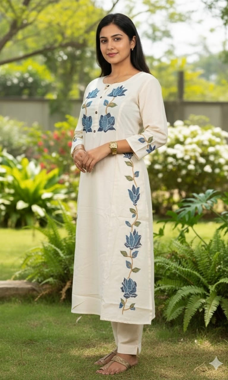 Khadi Cotton Set with Embroidery