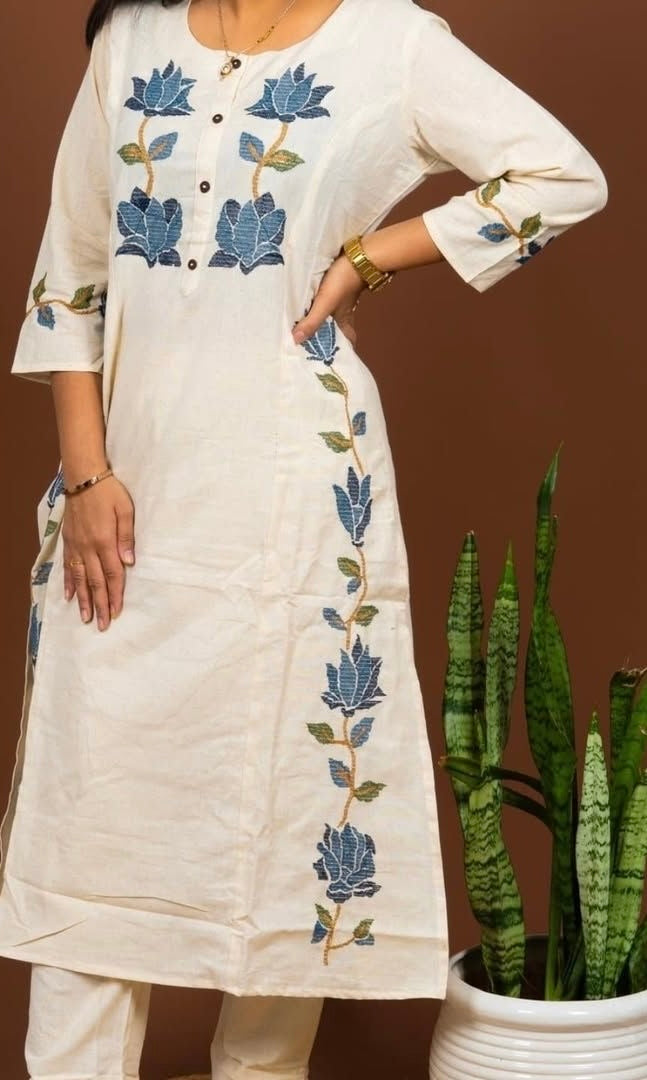 Khadi Cotton Set with Embroidery