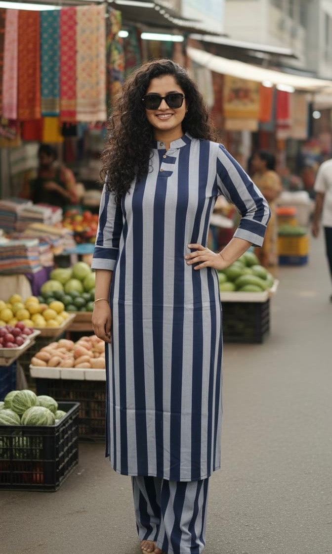 Pure Cotton Striped Co-ord Set