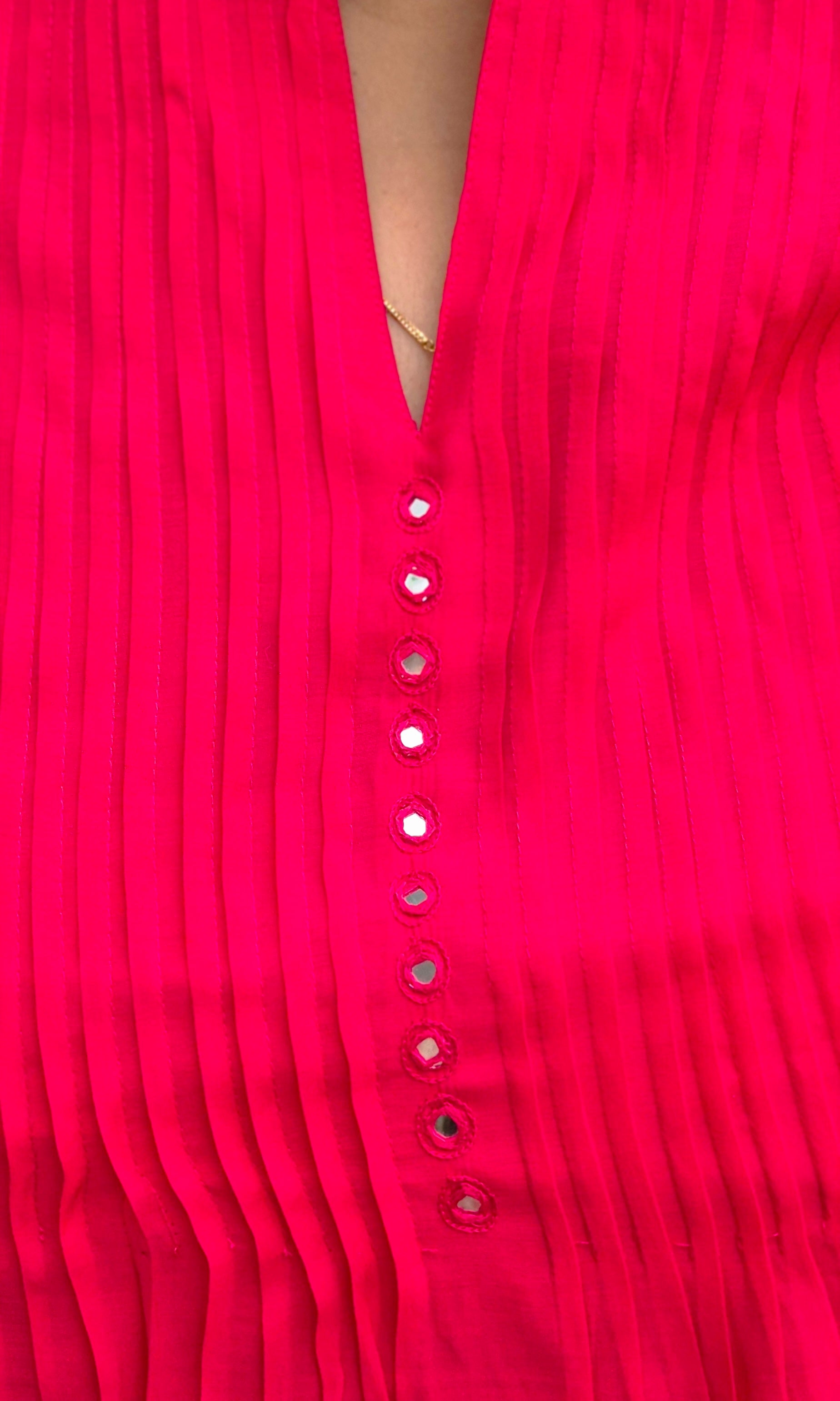 Hot Pink Kurta Set With Dupatta