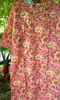 Peach Colour Pure Cotton Kurta