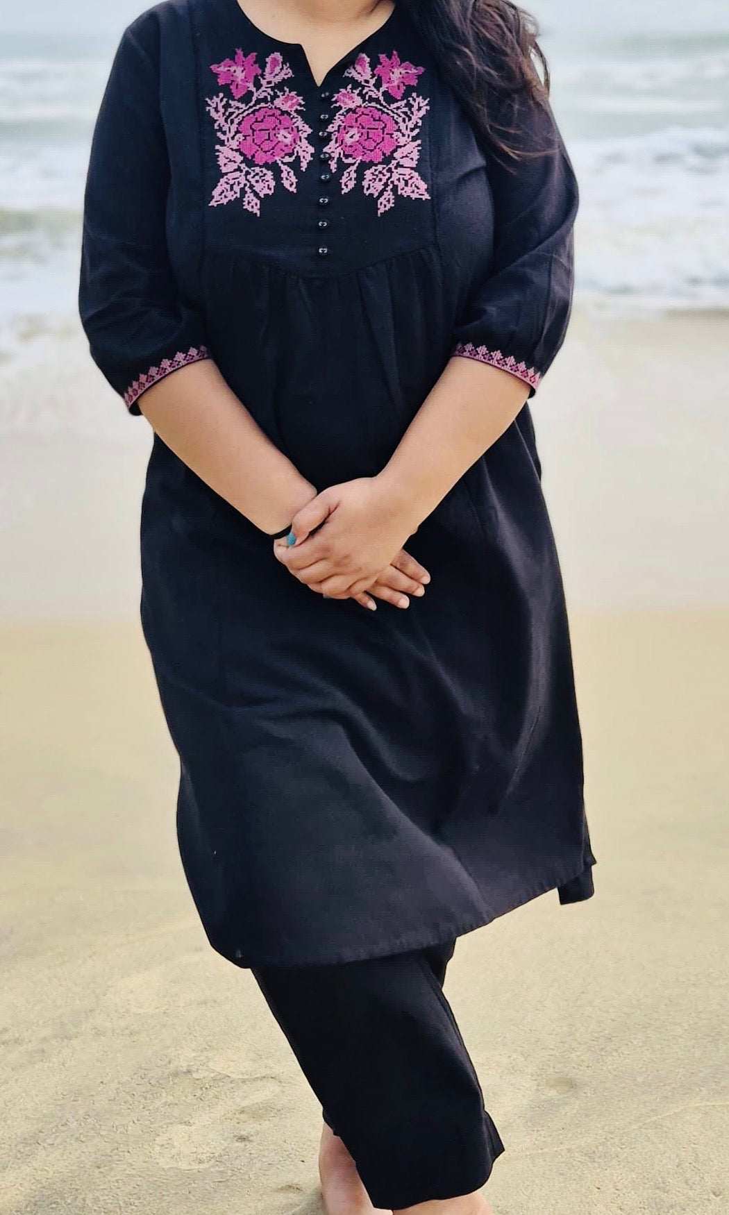 Pure Cotton Embroidered Kurta Pant Set