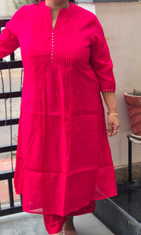 Hot Pink Kurta Set With Dupatta