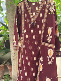 Maroon Cotton Kurta Se