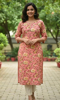 Peach Colour Pure Cotton Kurta