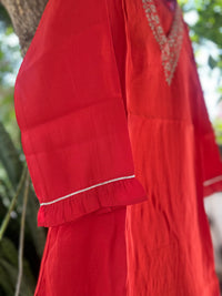 Festive Orange Kurta Set with Dupatta
