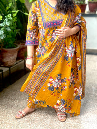 Mustard Anarkali Kurta Set