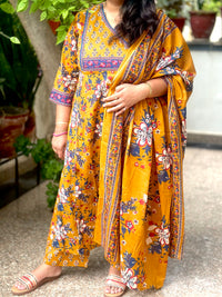 Mustard Anarkali Kurta Set