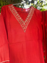 Festive Orange Kurta Set with Dupatta