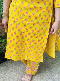 Sunshine Yellow Floral Kurta Set