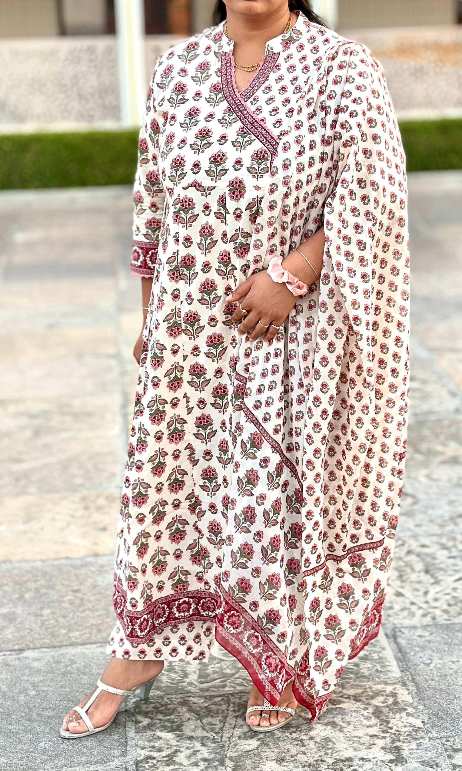 Angrakha Sanganeri Kurta Set