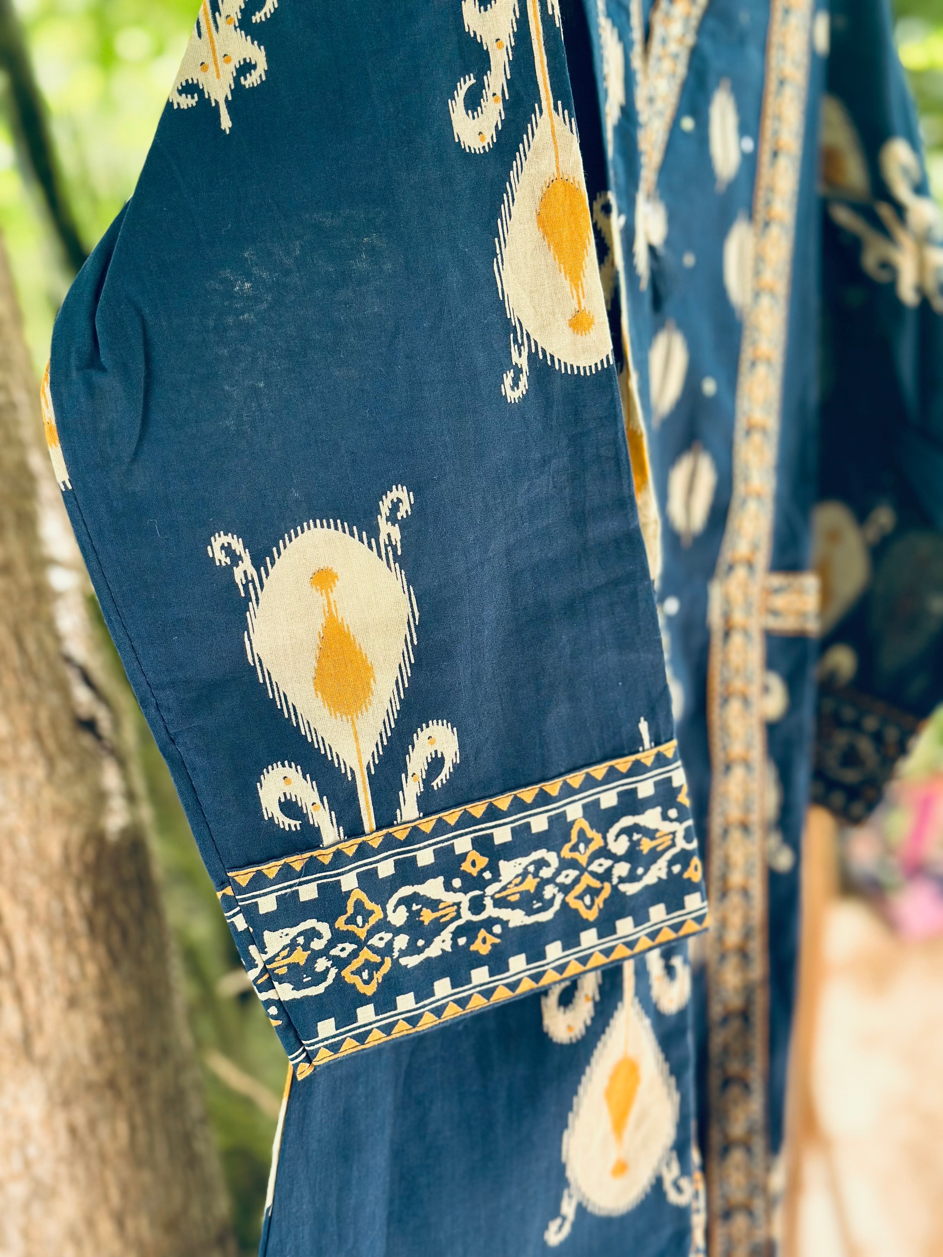 Teal Blue Cotton Kurta Set for Women