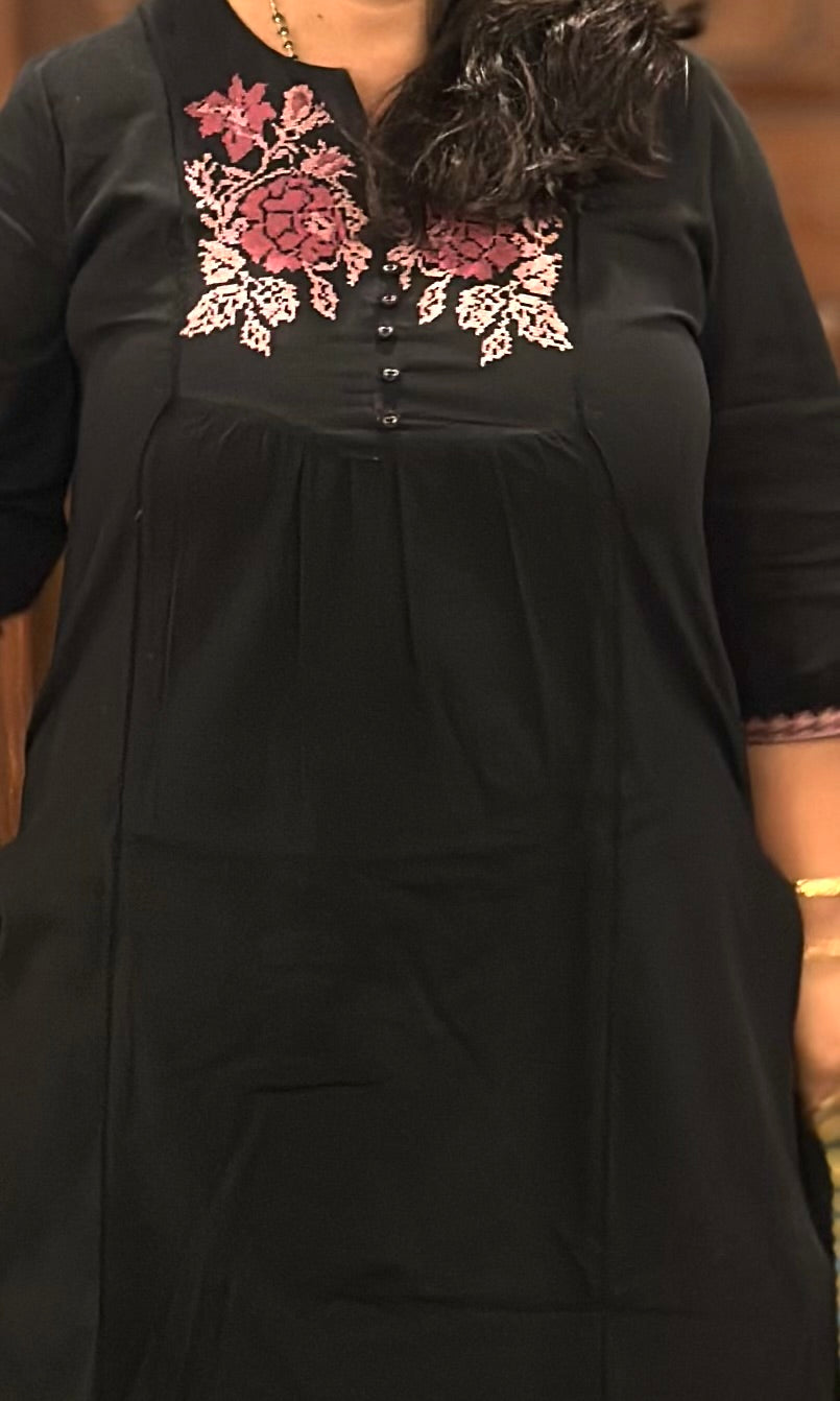 Pure Cotton Embroidered Kurta Pant Set