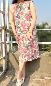 Effortless Elegance Floral Flex Cotton Dress