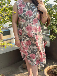 Effortless Elegance Floral Flex Cotton Dress